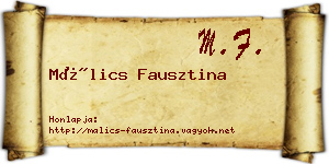 Málics Fausztina névjegykártya